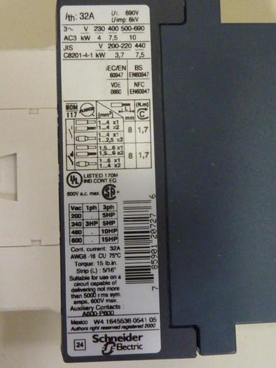 Used TELEMECANIQUE Contactor LC1D18BD #77681