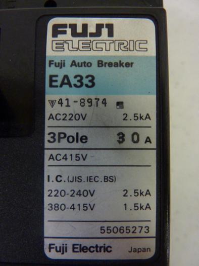 Used FUJI ELECTRIC 30 Amp Circuit Breaker EA33-30 #51661