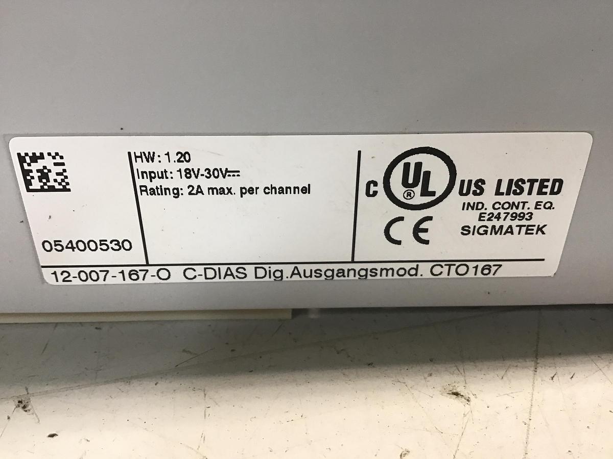 Used SIGMATEK 12-007-167-O CTO167