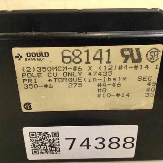 Used GOULD / SHAWMUT Power Distribution Block 68141 #74388