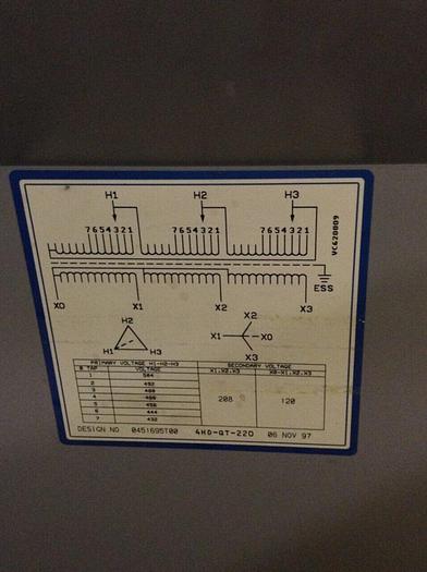 Used SOLA ELECTRIC 15 kVA Transformer 4HD-QT-220 #57088