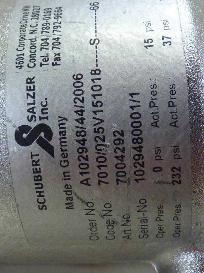 Used SCHUBERT & SALZER Angle Valve A102948/44/2008 #61156