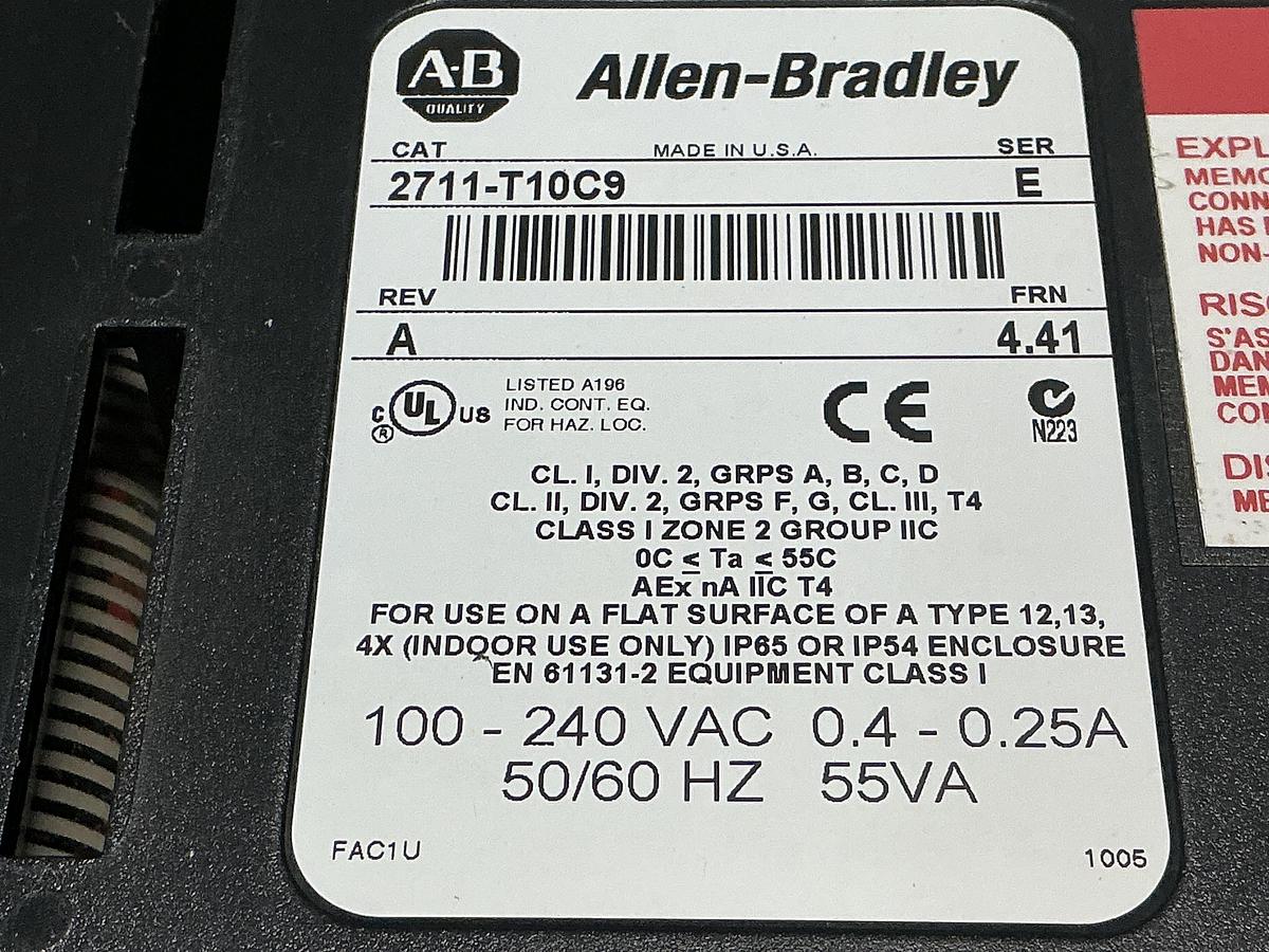 Used ALLEN BRADLEY 2711-T10C9