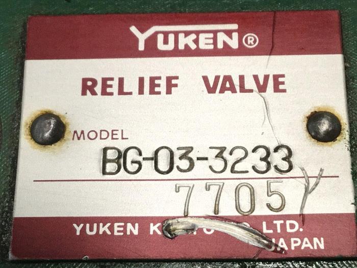 Used YUKEN Relief Valve BG-03-3233 #102441