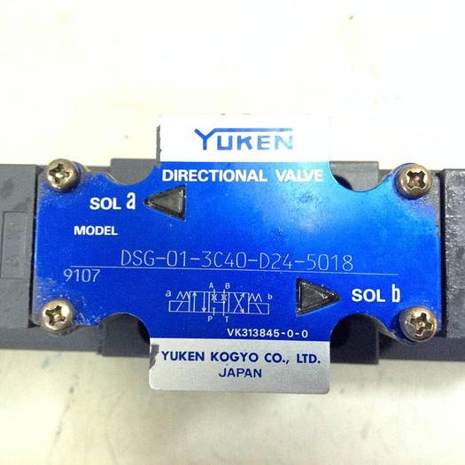Used YUKEN Directional Valve DSG-01-3C40-D24-5018 #82376