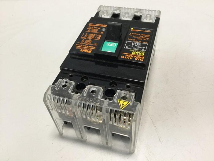 Used FUJI ELECTRIC 20 Amp Auto Circuit Breaker SA33B-20 #109109