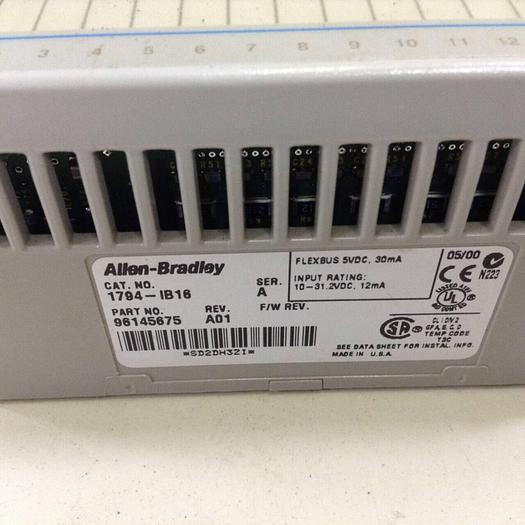 Used ALLEN BRADLEY Input Module 1794-IB16 SER A #71884