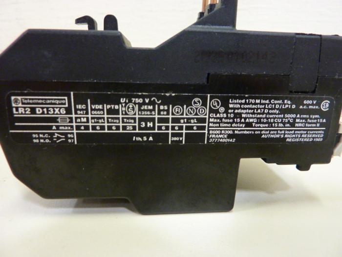 Used TELEMECANIQUE Overload Relay LR2D13X6 #57266