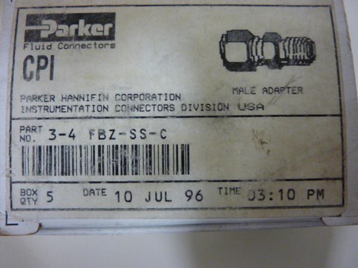 PARKER Male SS Conector 3-4 FBZ-SS-C #52019