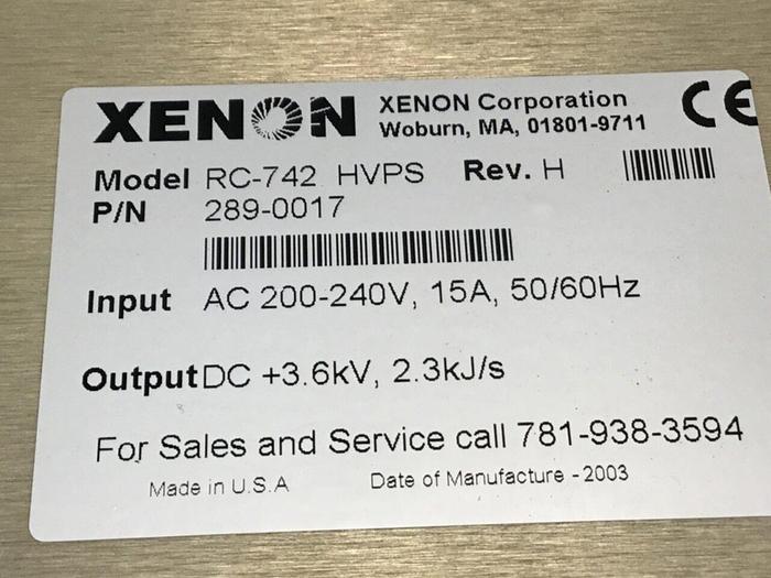 Used XENON Power Supply RC-742 HVPS Used