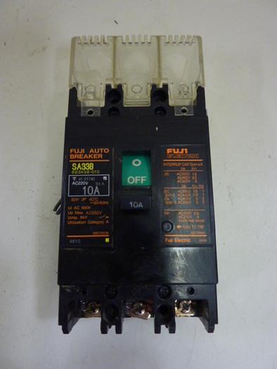 Used FUJI ELECTRIC 10 Amp Circuit Breaker SA33B-10 #60741