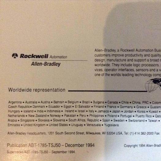 Used ALLEN BRADLEY Common Procedures Guide ABT-1785-TSJ50 #70767