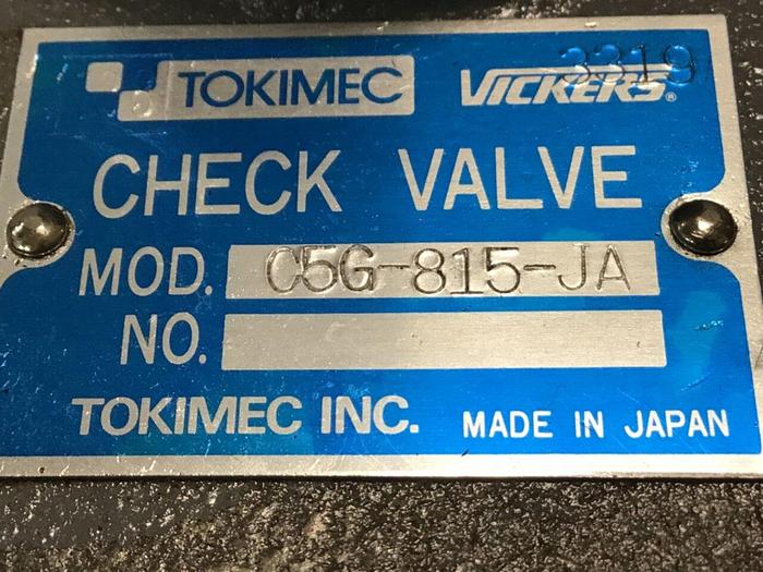 Used VICKERS Tokimec Check Valve C5G-815-JA Used