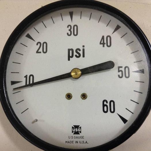 Used US GAUGE 0-60 PSI Pressure Gauge GAUGE762 #76762