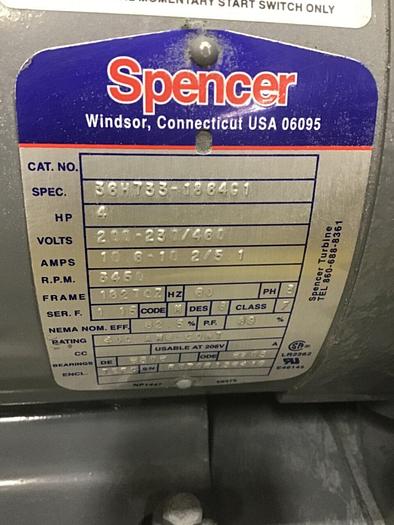 Used SPENCER Vortex Blower VB-030B-011 Used