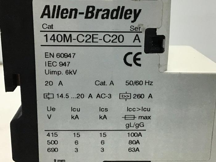 Used ALLEN BRADLEY Circuit Breaker 20 Amp 14OM-C2E-C20 #119637