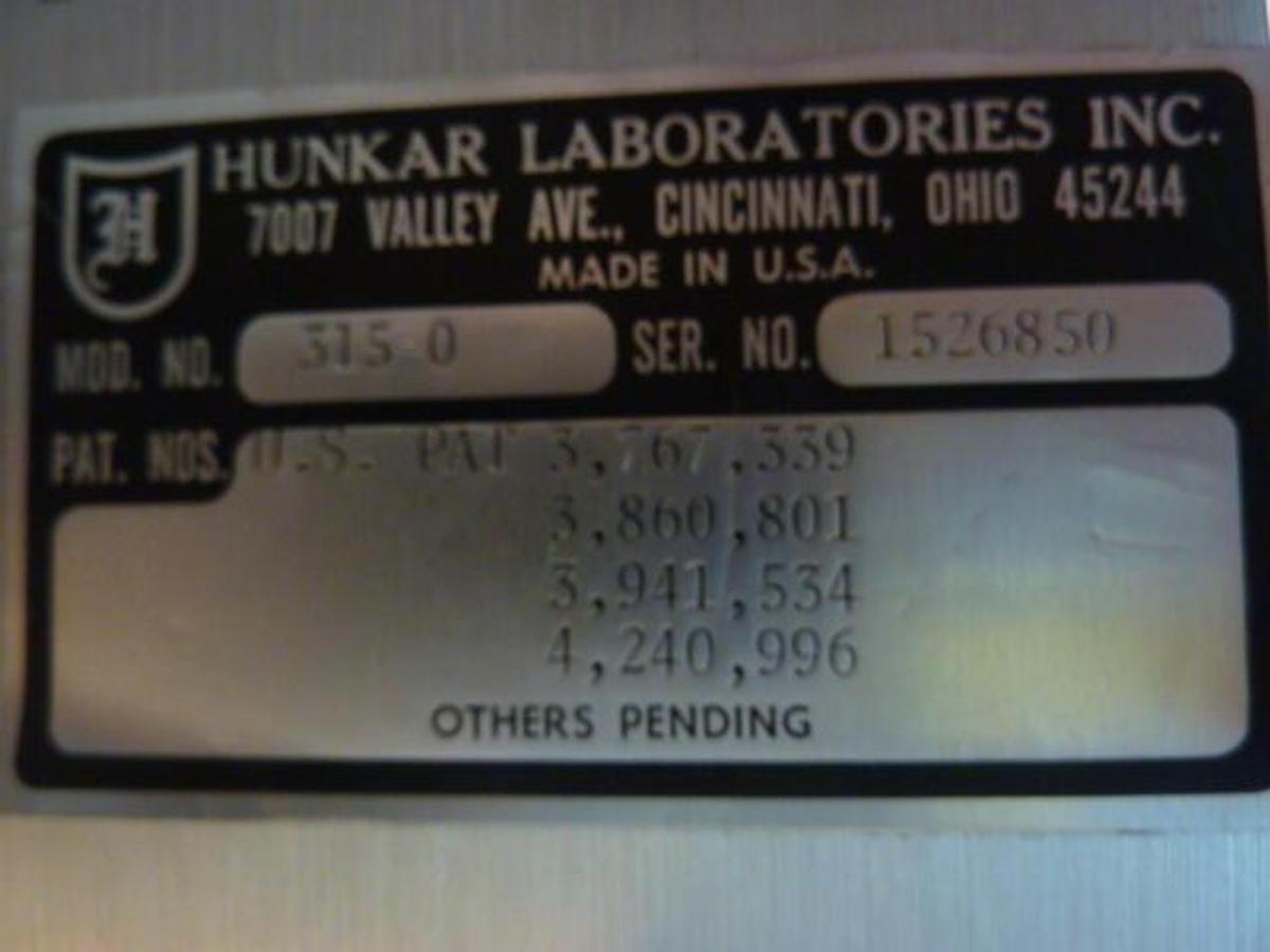 Used HUNKAR LABS Machine Control 315-0 Used