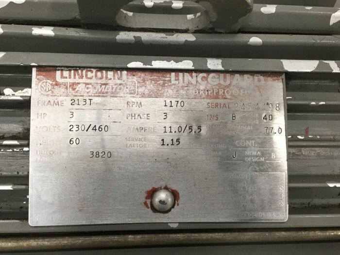 Used LINCOLN MOTORS Motor 2454498 #116359