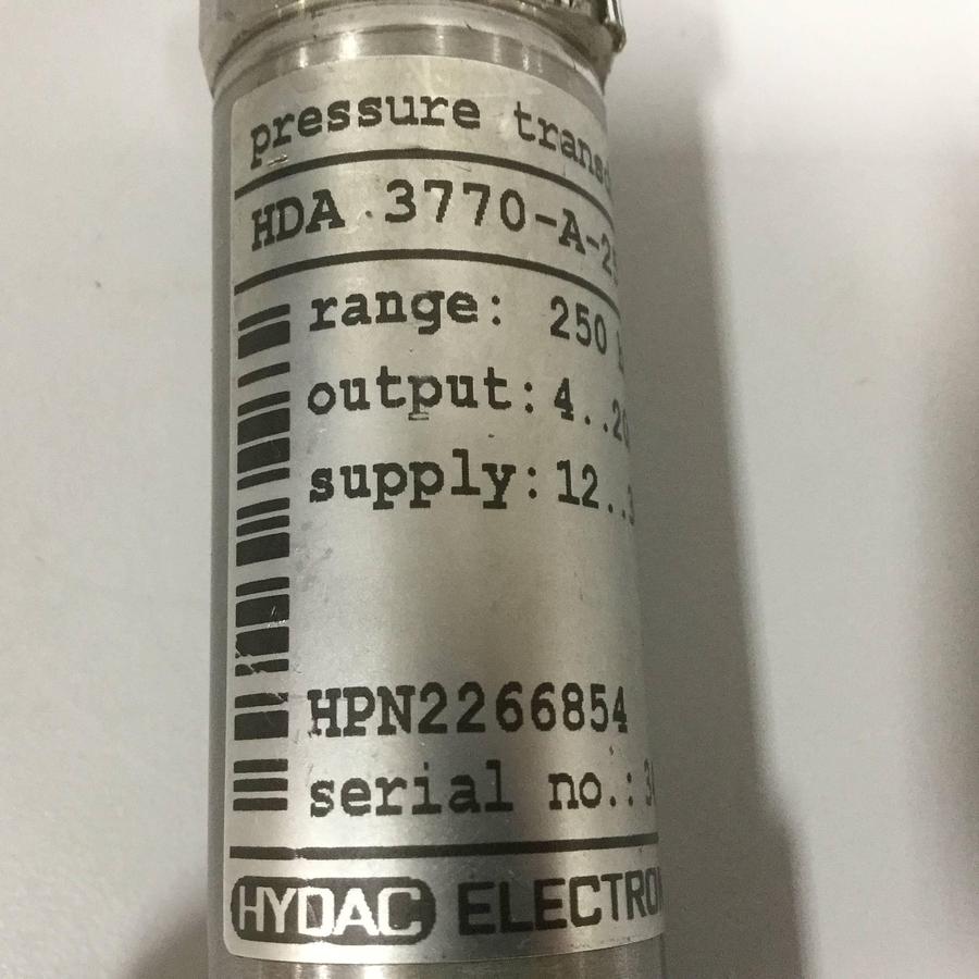 Used HYDAC Pressure Transducer HDA 3770-A-250-188 Used