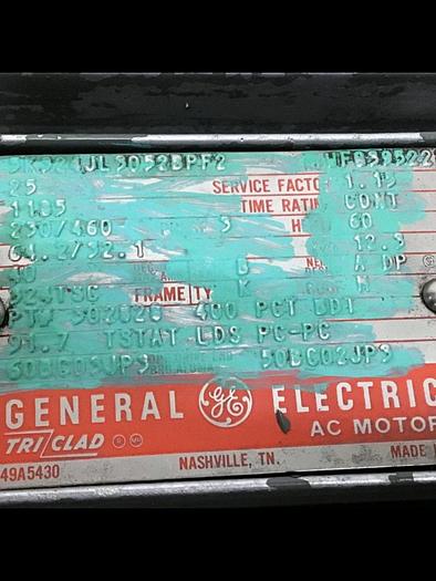 Used GENERAL ELECTRIC 25 HP AC Motor 5K324JL3052BPF2 #122347