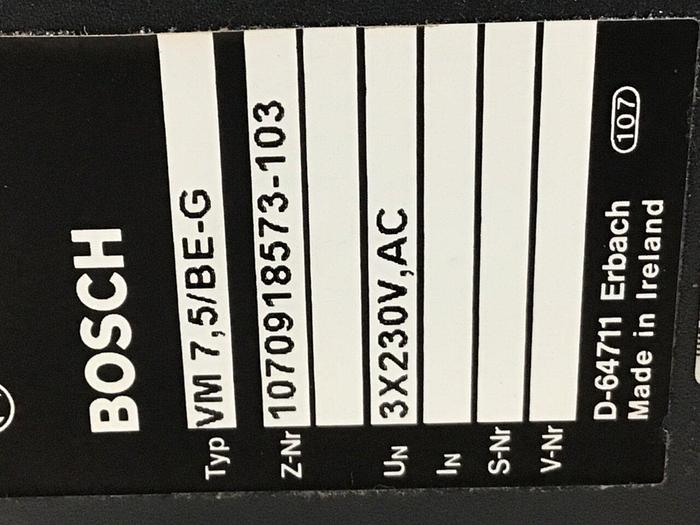Used BOSCH Supply Module T160-922 VM7.5/BE-G #128783