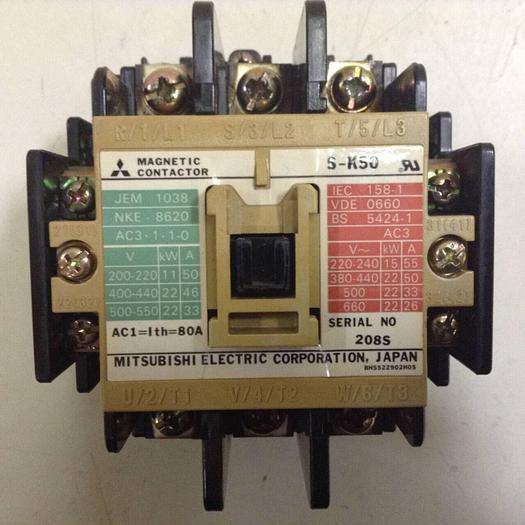 Used MITSUBISHI Magnetic Contactor S-K50 #85624