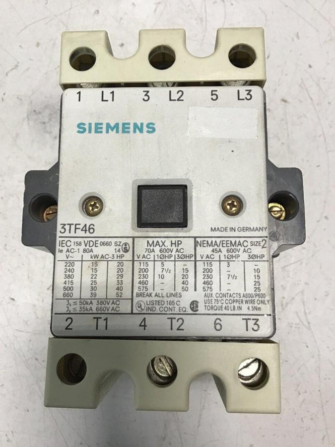 Used SIEMENS Contactor 3TF46 USED