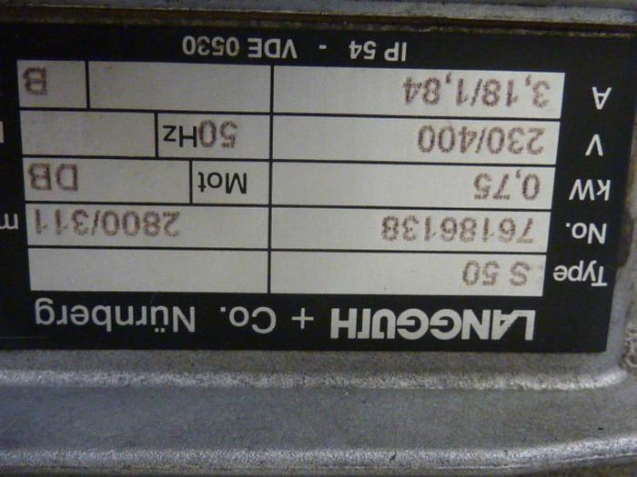 Used WITTMANN Robot Servo Motor w/ Gearbox S 50 #65358