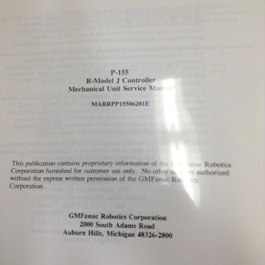 Used FANUC Mechanical Unit Service Manual MARPMP15506201E #70984