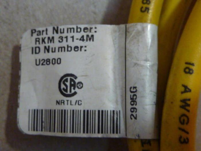 Used TURCK ELEKTRONIK Cable RKM 311-4M #29688