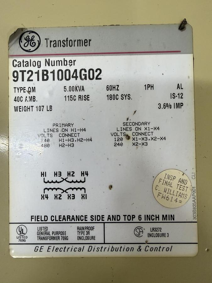 Used GENERAL ELECTRIC / GE 9T21B1004G02