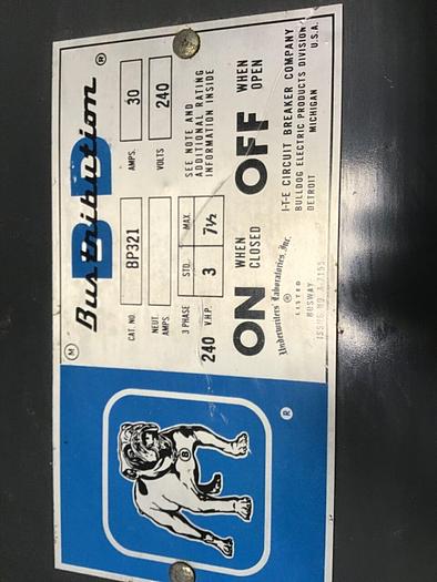 Used ITE 30 Amp Bus Plug Bulldog BP321 #120375