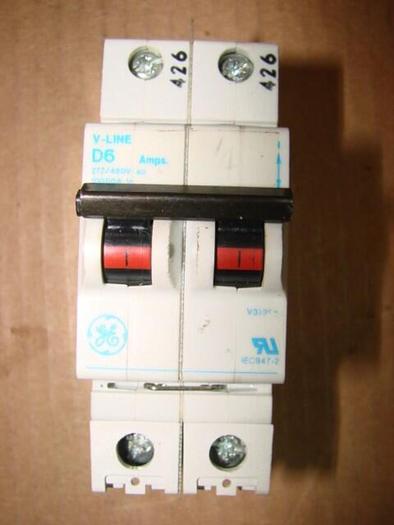 Used GENERAL ELECTRIC 6 Amp Breaker V37206 #21281