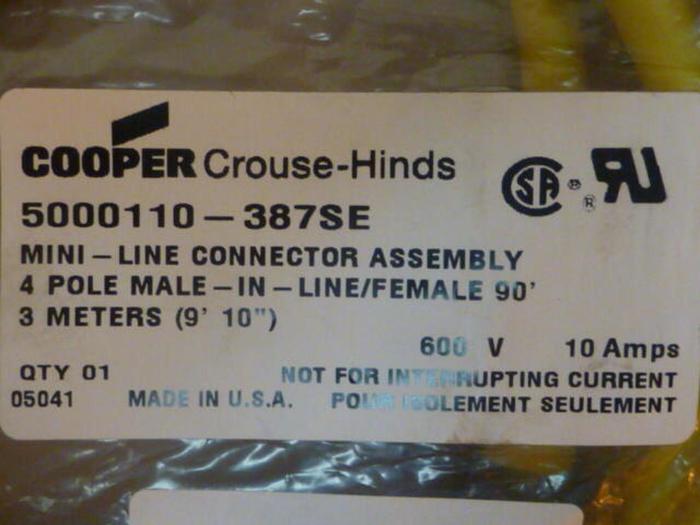 COOPER Mini-Line Connector Cable 5000110-387SE #34784