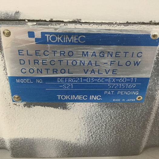 Used TOKIMEC Directional Control Valve DEFRG21-03-6C-EX-60-11-S21 #95184