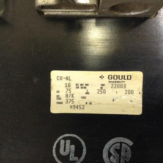 Used GOULD Fuse Holder 22003 #74385
