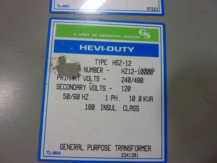 Used GENERAL SIGNAL 10.0 kVA Transformer HZ12-10000 Used