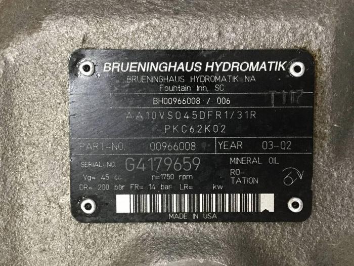 Used REXROTH Hydraulic Pump AA10VSO45DFR131RPKC62K02 Used