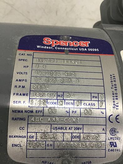 Used SPENCER Vortex Blower VB-030B-011 Used