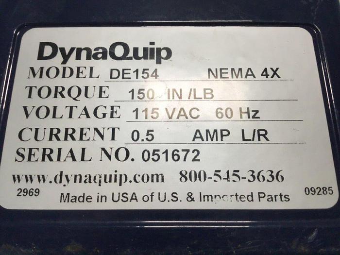 Used DYNAQUIP Electric Actuator DE154 #112628