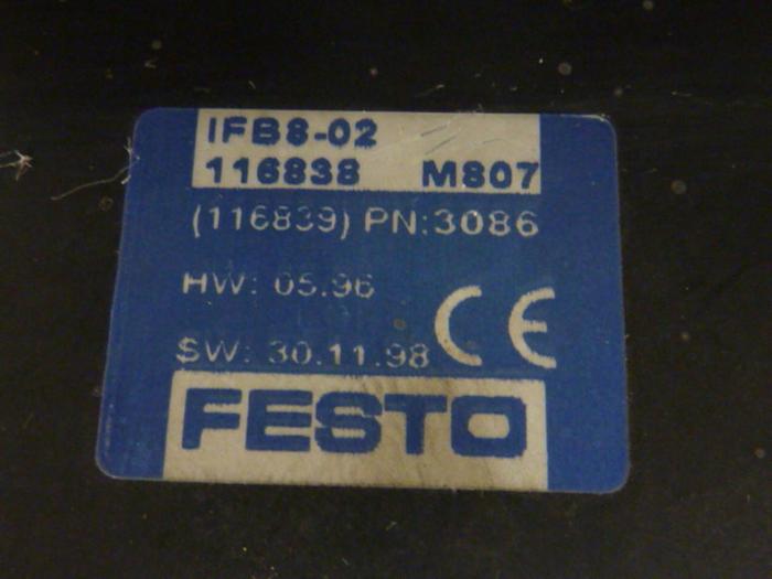 Used FESTO Control Block / Valve Terminal IFB8-02 #52773