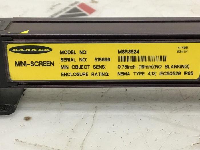 Used BANNER ENGINEERING Light Curtain Receiver MSR3624 #133681