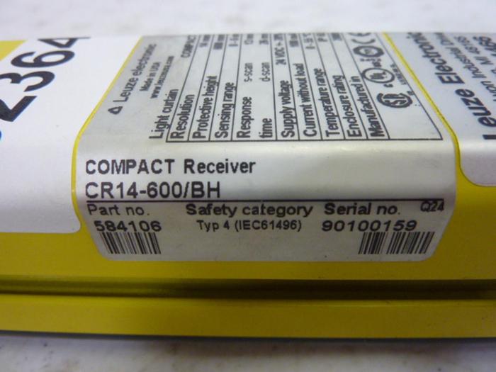 Used LEUZE Light Curtain Receiver CR14-600/BH #52364