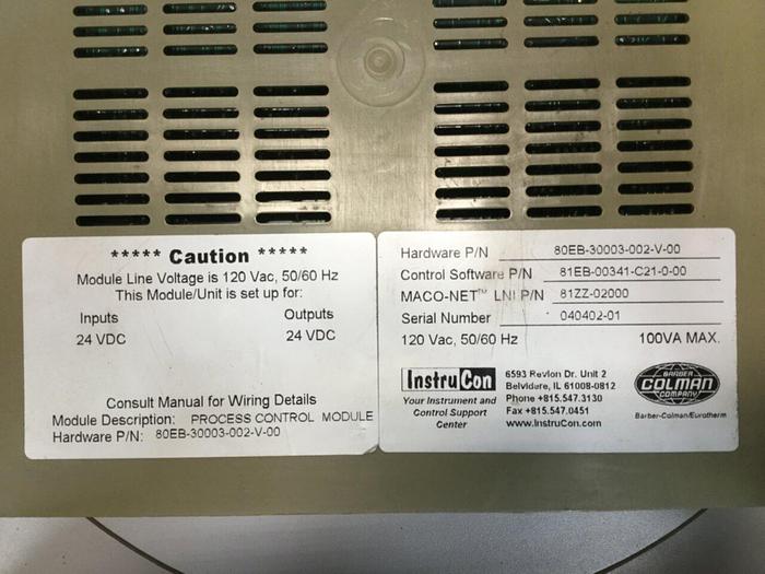Used BARBER COLMAN Process Module 80EB-30003-002-V-00