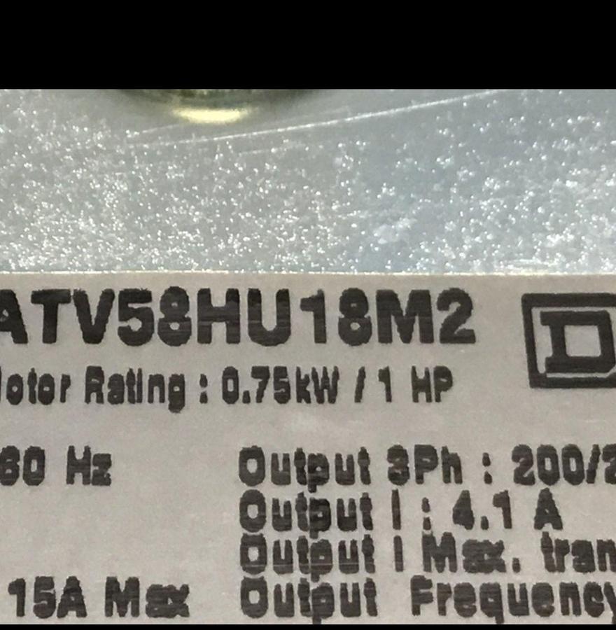 Used TELEMECANIQUE Variable Speed Drive ATV58HU18M2 USED