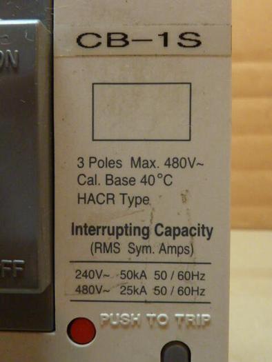 Used EE CONTROLS 100 Amp Circuit Breaker CBS-1S-100-ADJ #30135