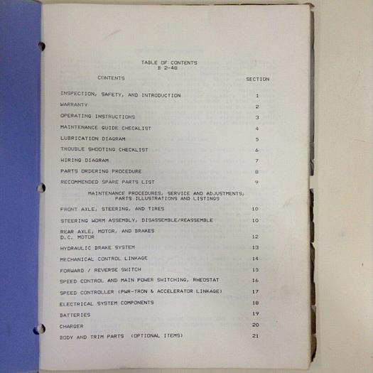 Used TAYLOR DUNN Manual MB-248-01 #71074