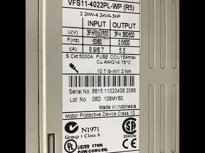 Used TOSHIBA Inverter Drive VF-S11-4022PL-WP Used #145010