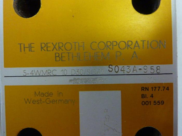 Used REXROTH Valve 54WMRC10D30SO69 #63915
