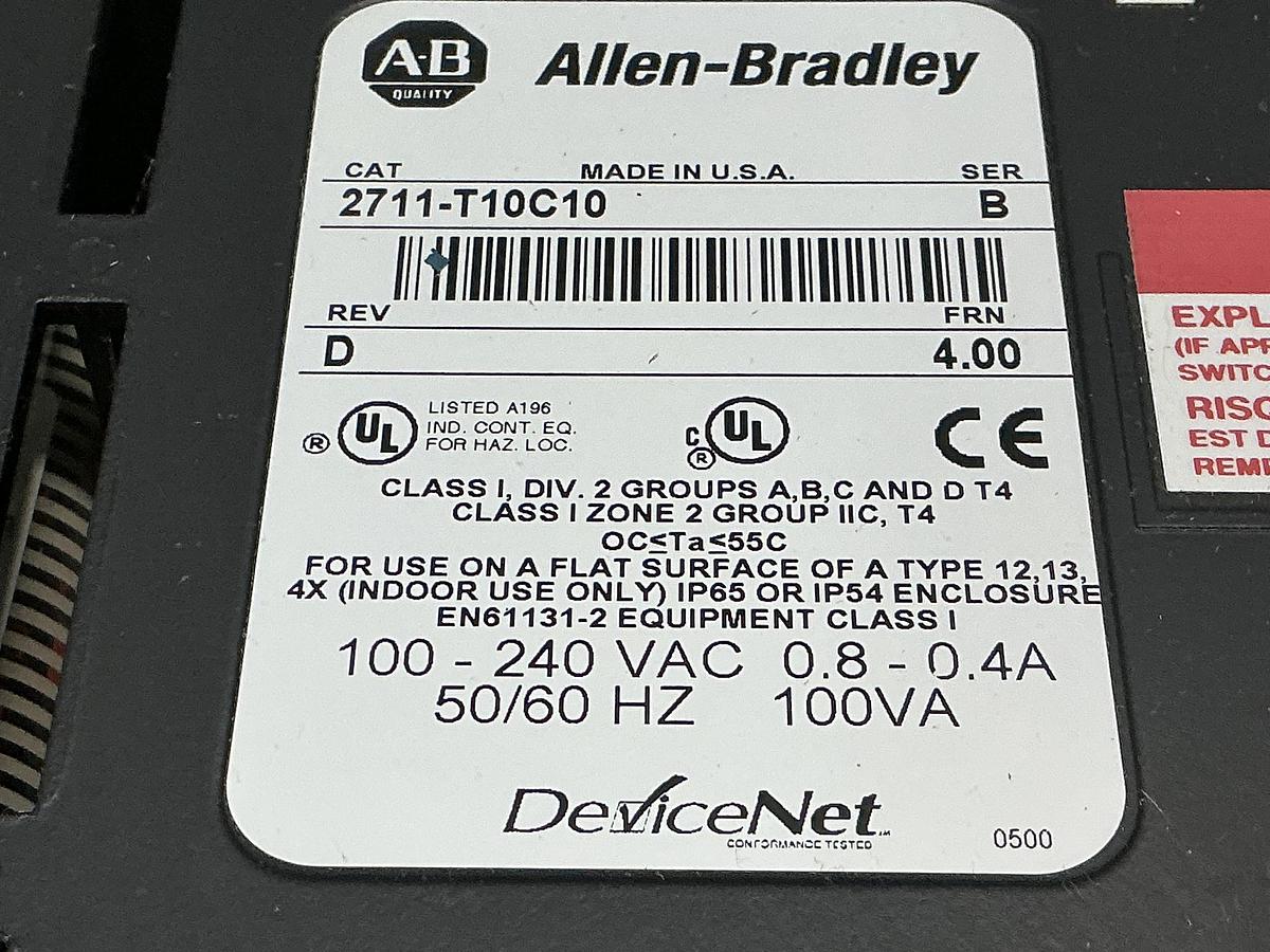Used ALLEN BRADLEY 2711-T10C10